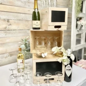 Lot de 3 caisses en bois ardoise
